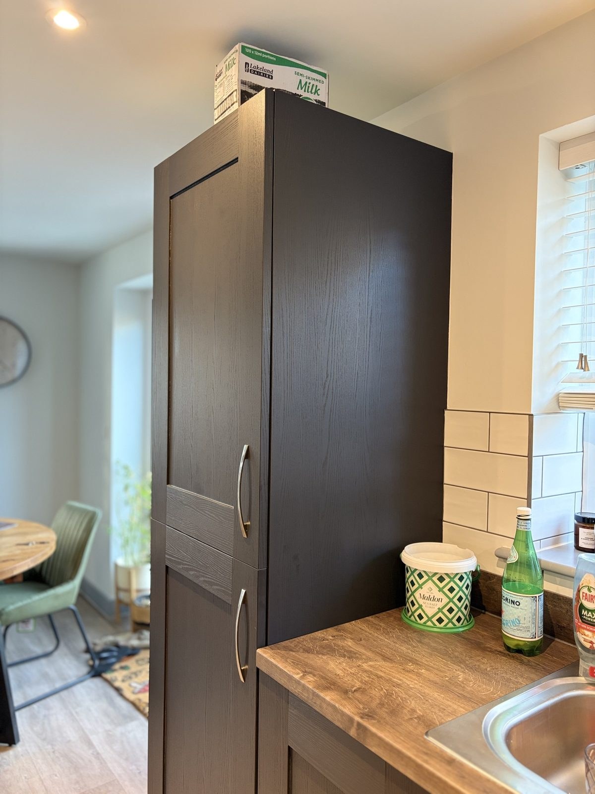 Black wood effect kitchen wrap · Cambridge