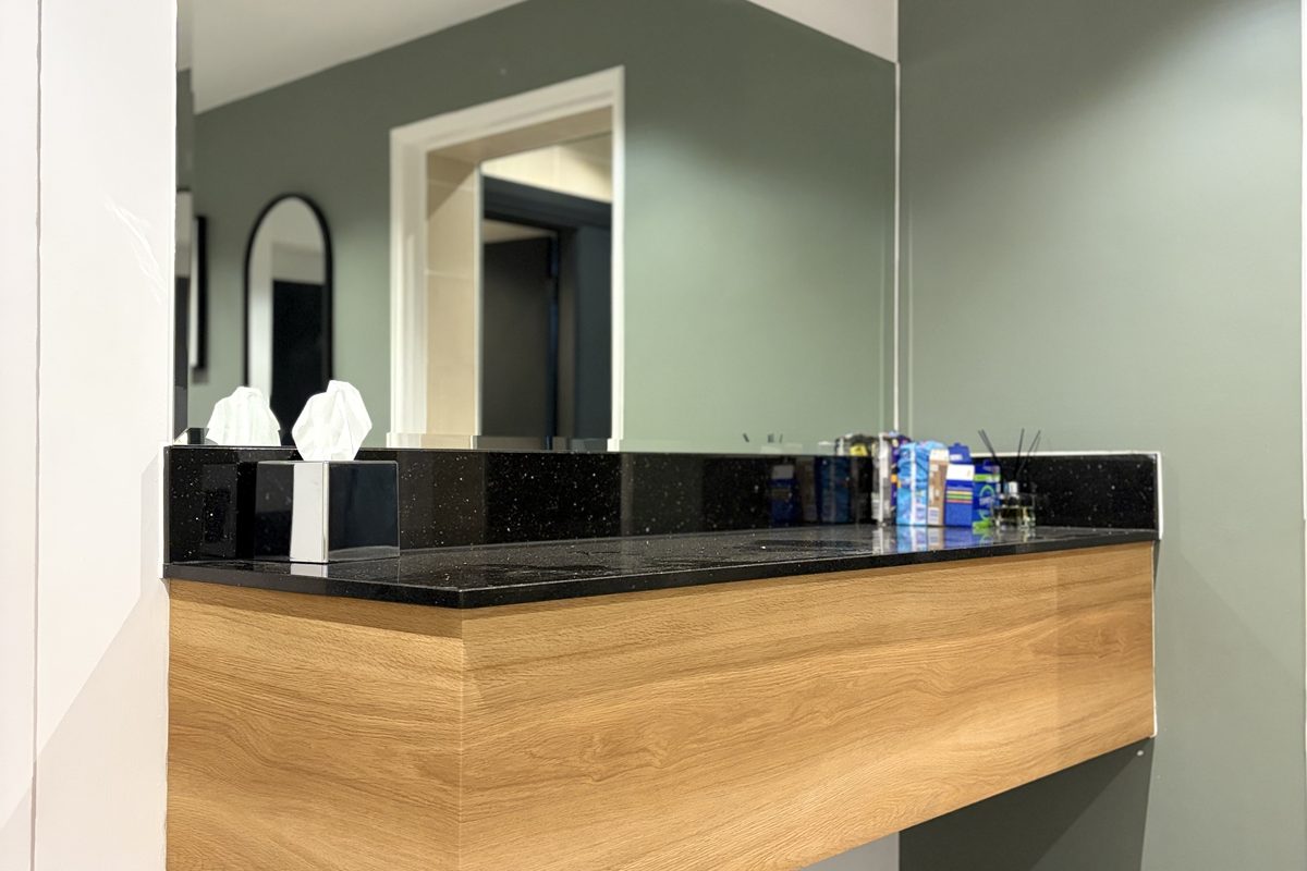 Hotel vanity unit wrap