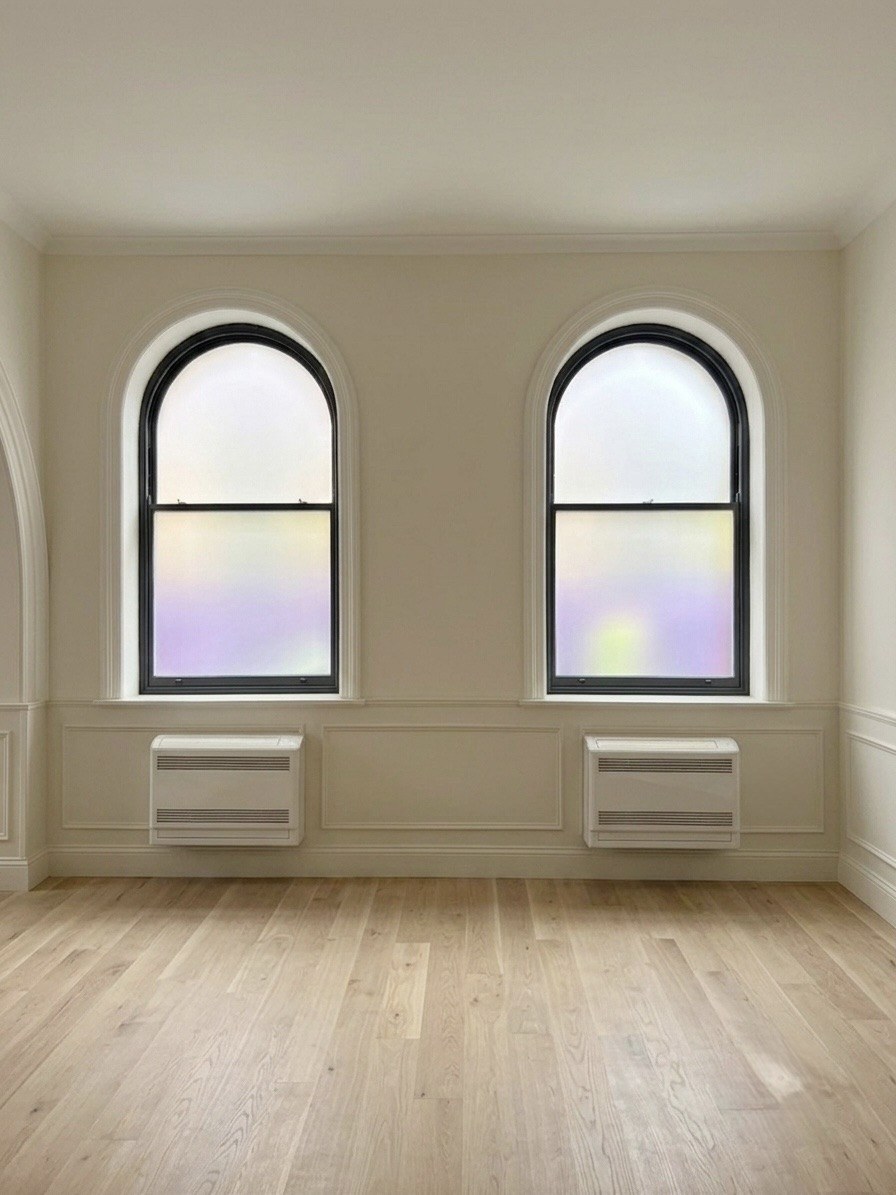 Frosted window film in hotel · Cambridge