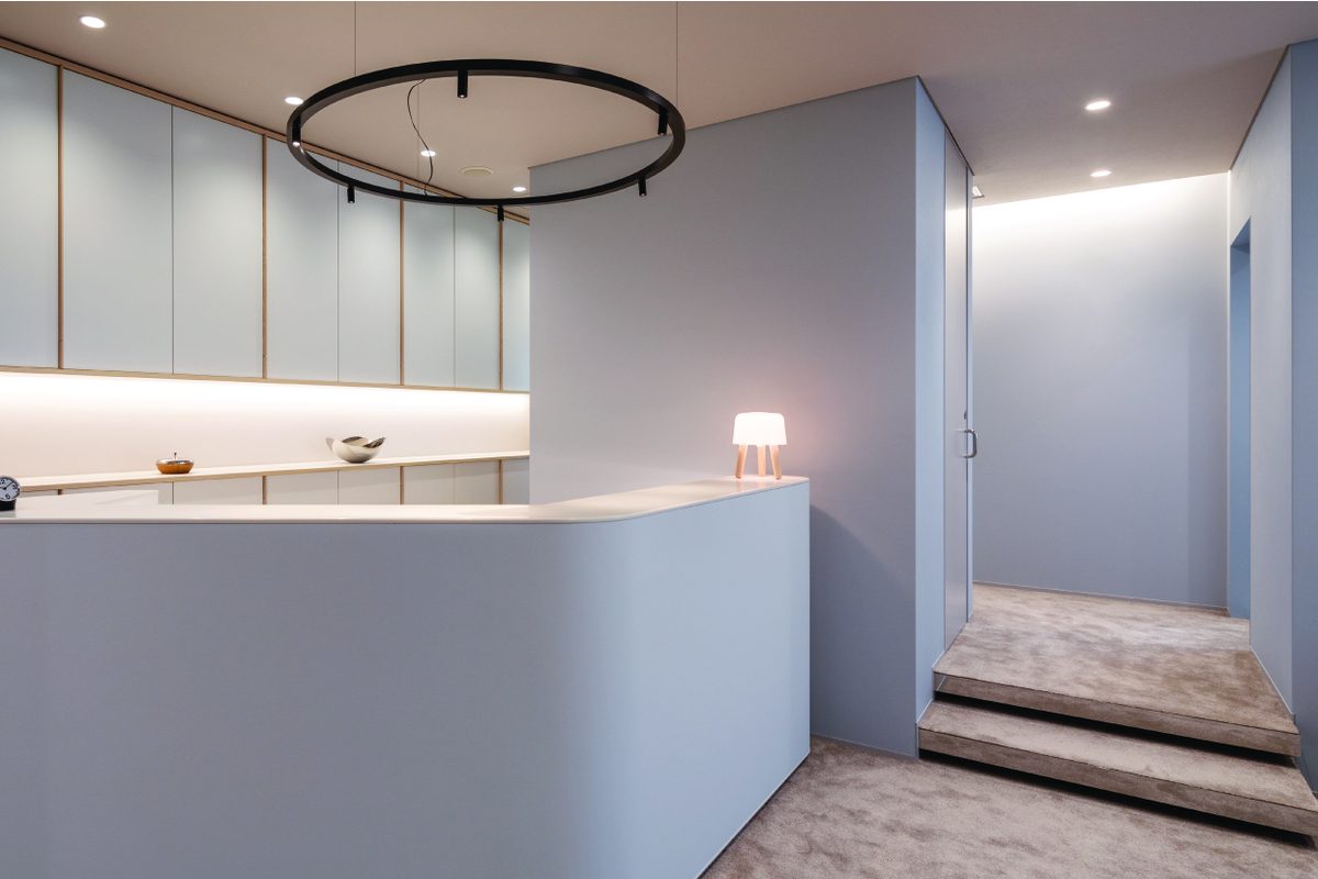 Reception desk · Clinical white