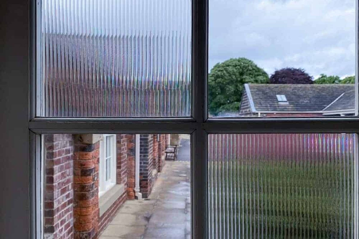 Reeded window film on residential windows Cambridge