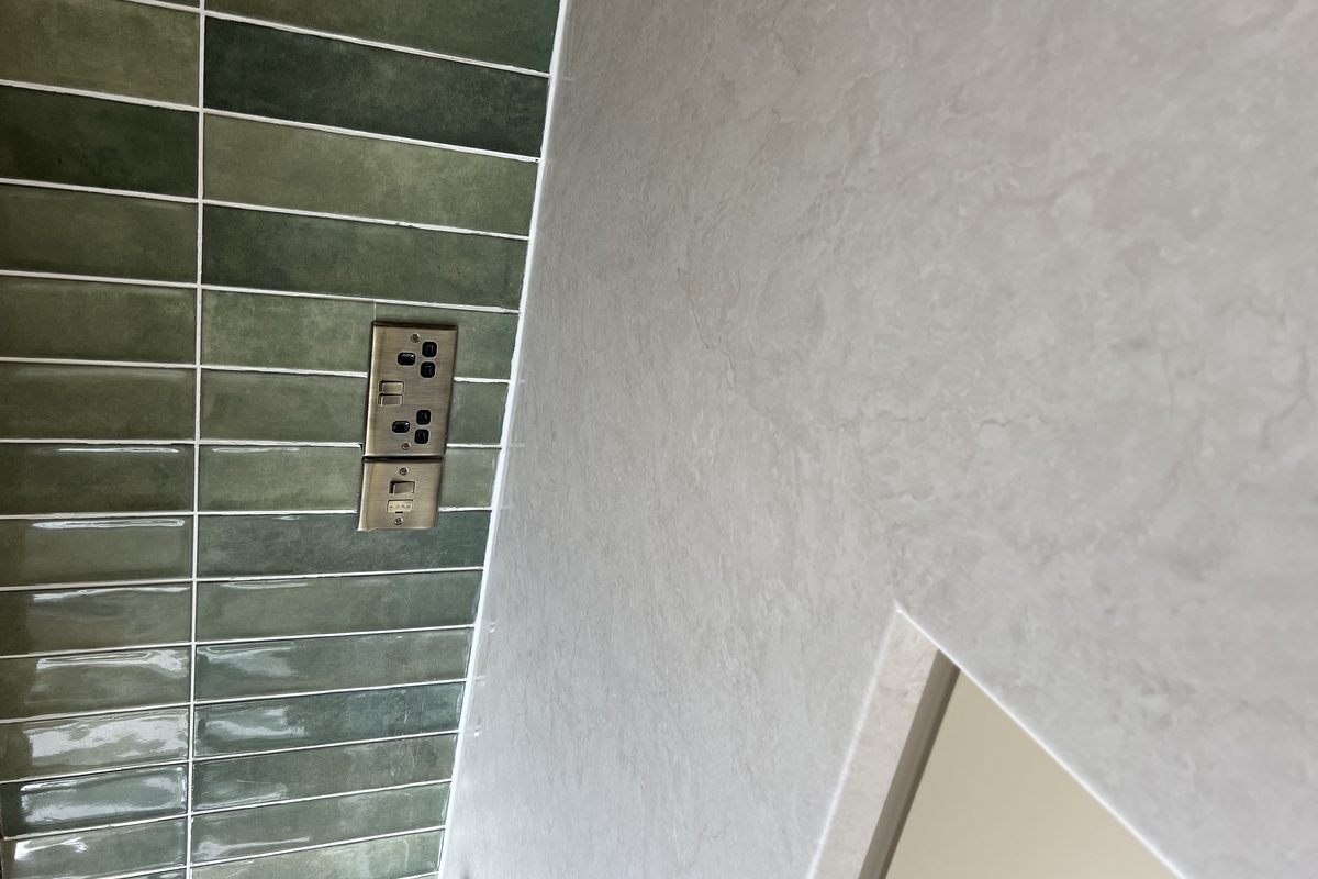 Stone worktop wrap · Linton