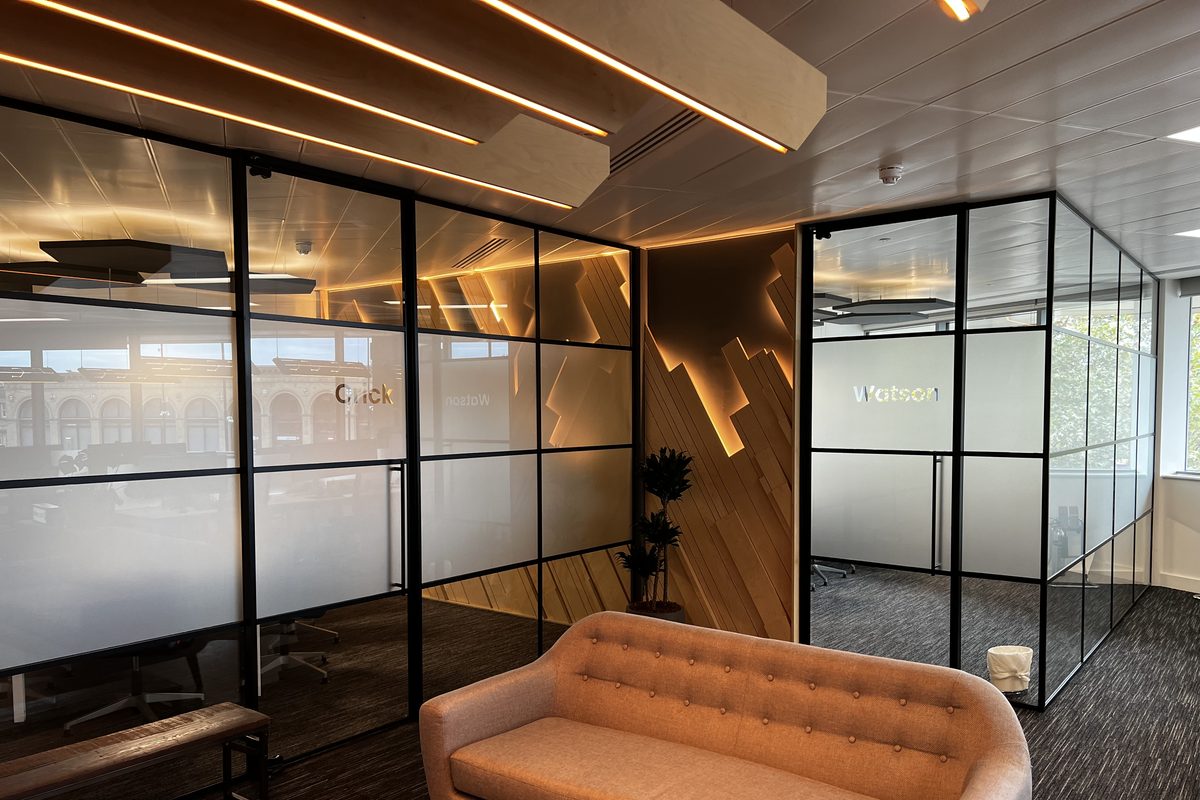 Window film installer Cambridge - office meeting room privacy film